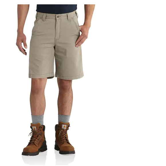 Men's Carhartt Rugged Flex Relaxed Fit Canvas Work Tan Short Size 44 - Picture 1 of 5